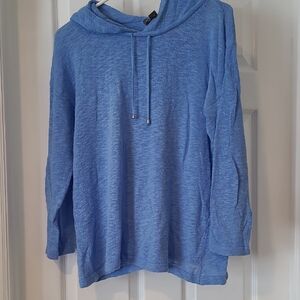 Tommy Bahama Linen Blend Hoodie Sweater Blue Large